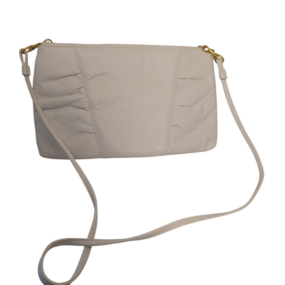 White Leather 11 x 7 Shoulder Bag Coquette Soft Girl Clean Girl Balletcore
